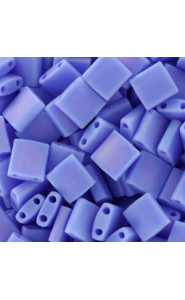 Miyuki tila 5x5mm beads - Matted opaque periwinkle ab TL-417L/FR